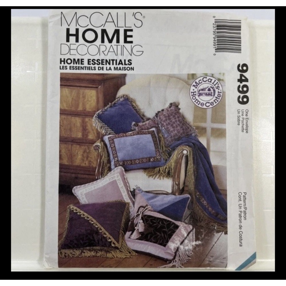 1998 McCalls 9499 Home Essentials Vintage Sewing Pattern Uncut Pillows Decor